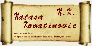 Nataša Komatinović vizit kartica